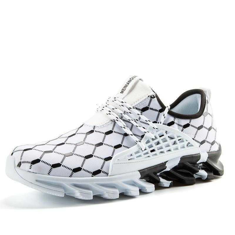 Men's Lightweight Breathable White Slip-On Casual Walking Sneakers
