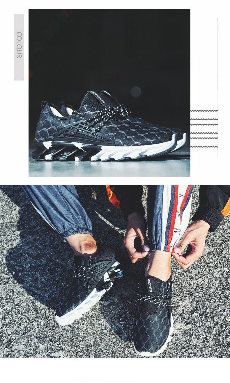Men's Lightweight Breathable White Slip-On Casual Walking Sneakers