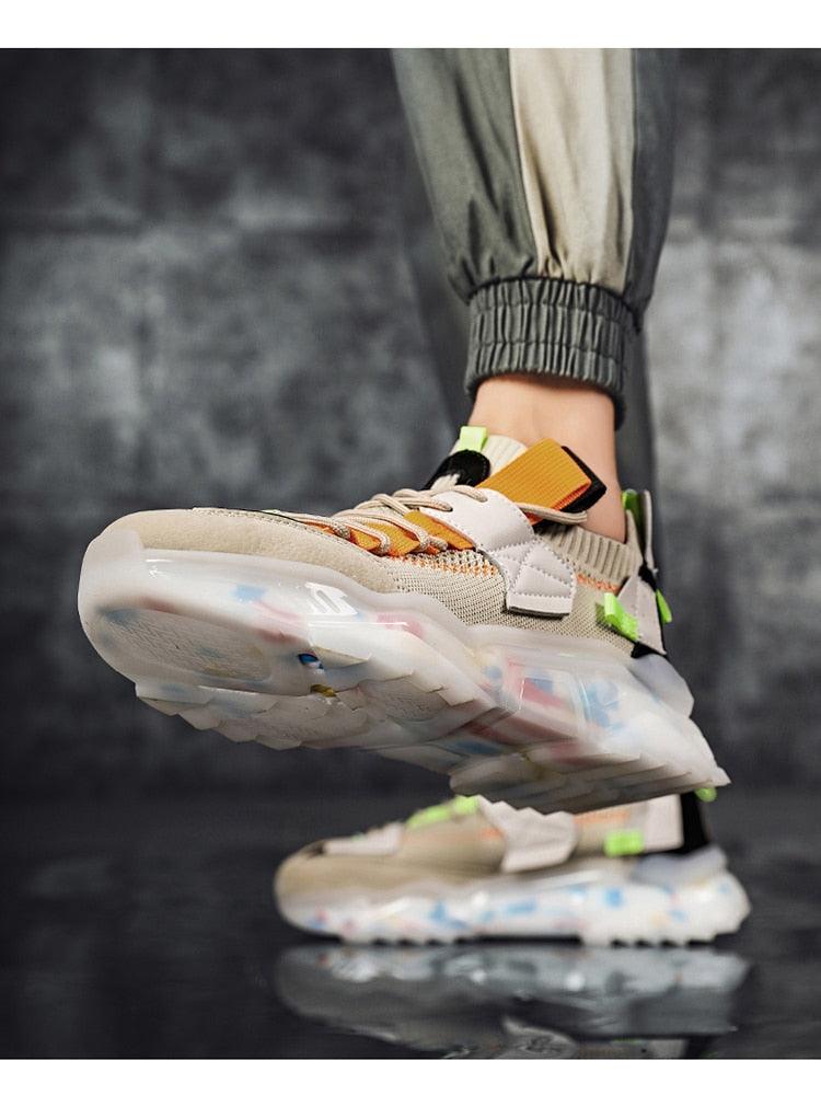 Men's Luxury White Casual Sneakers - Breathable Modern Trainers