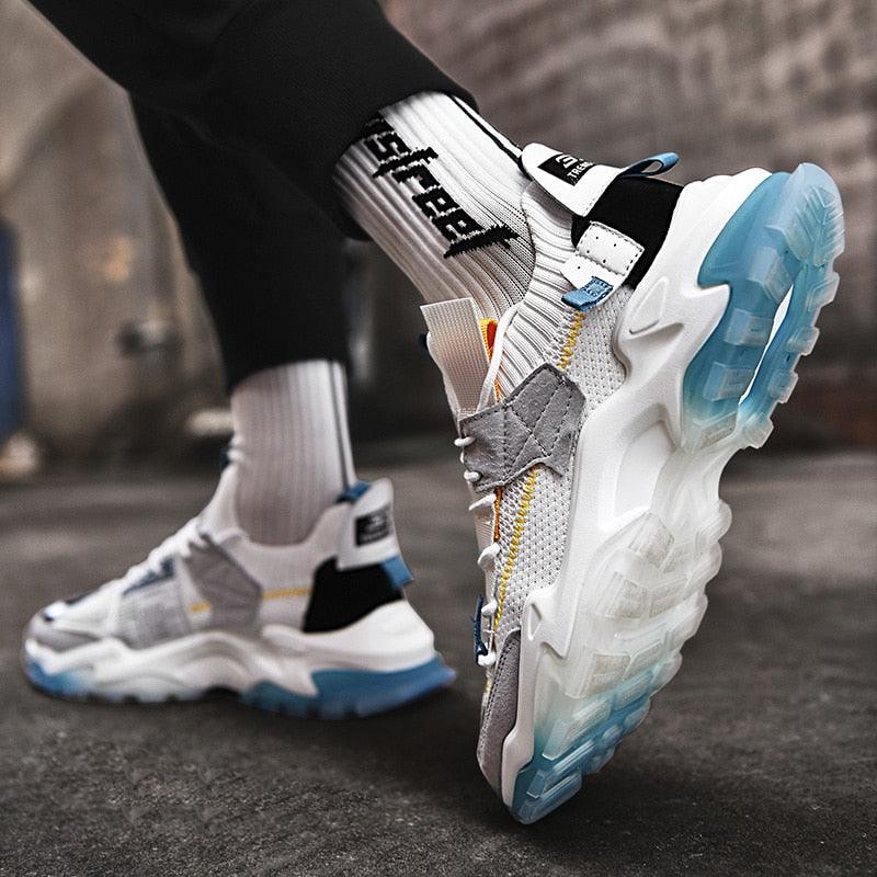 Men's Luxury White Casual Sneakers - Breathable Modern Trainers
