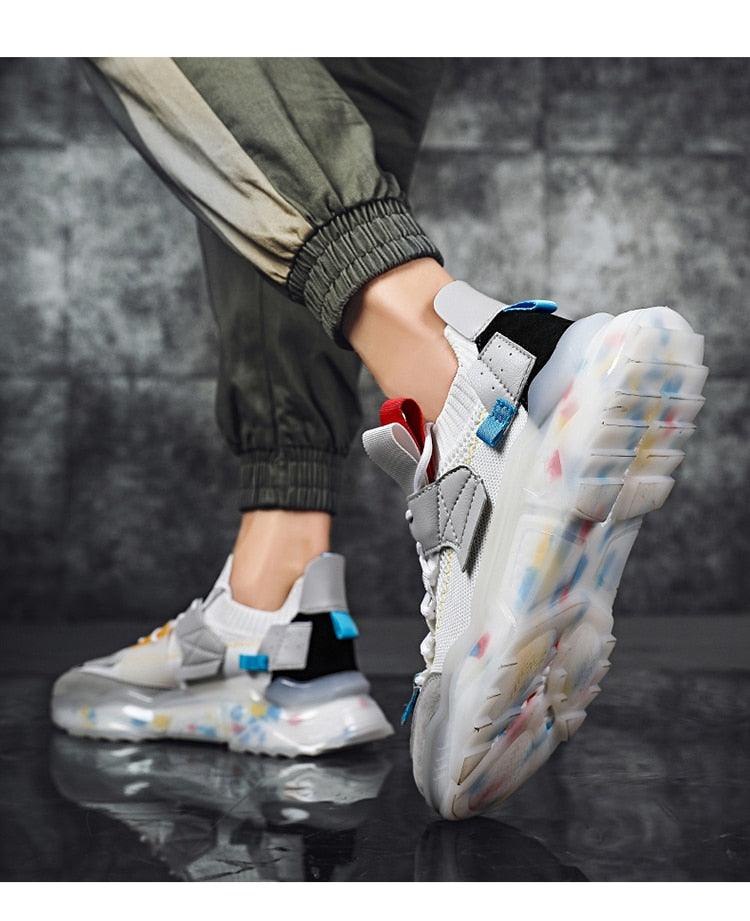 Men's Luxury White Casual Sneakers - Breathable Modern Trainers