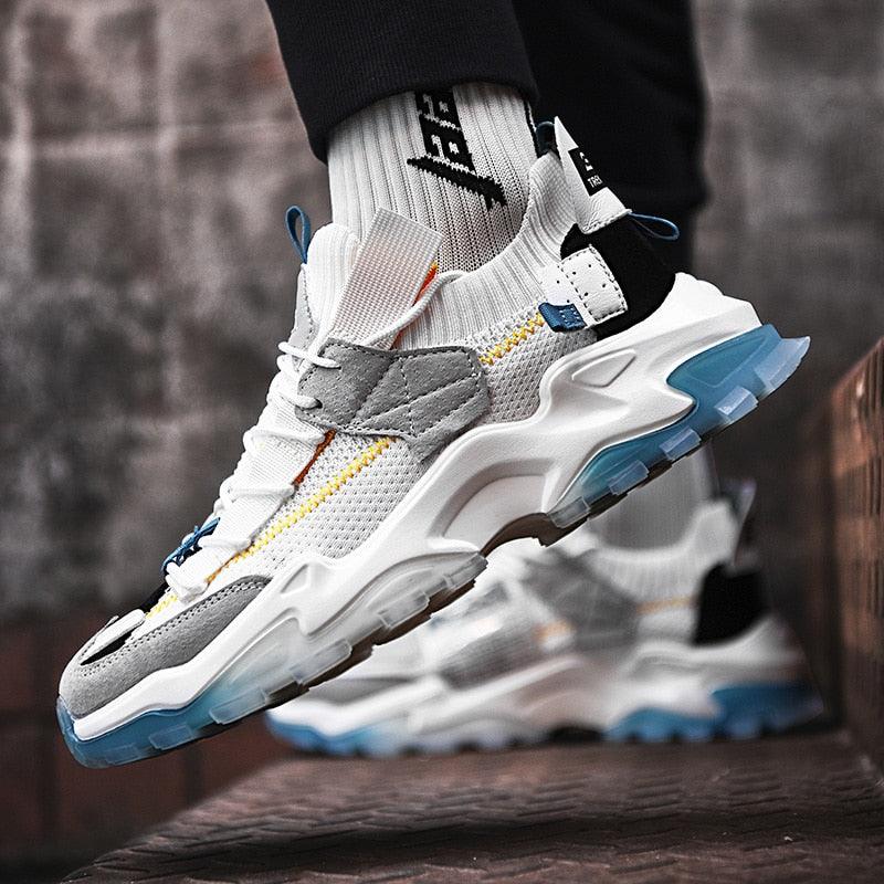 Men's Luxury White Casual Sneakers - Breathable Modern Trainers