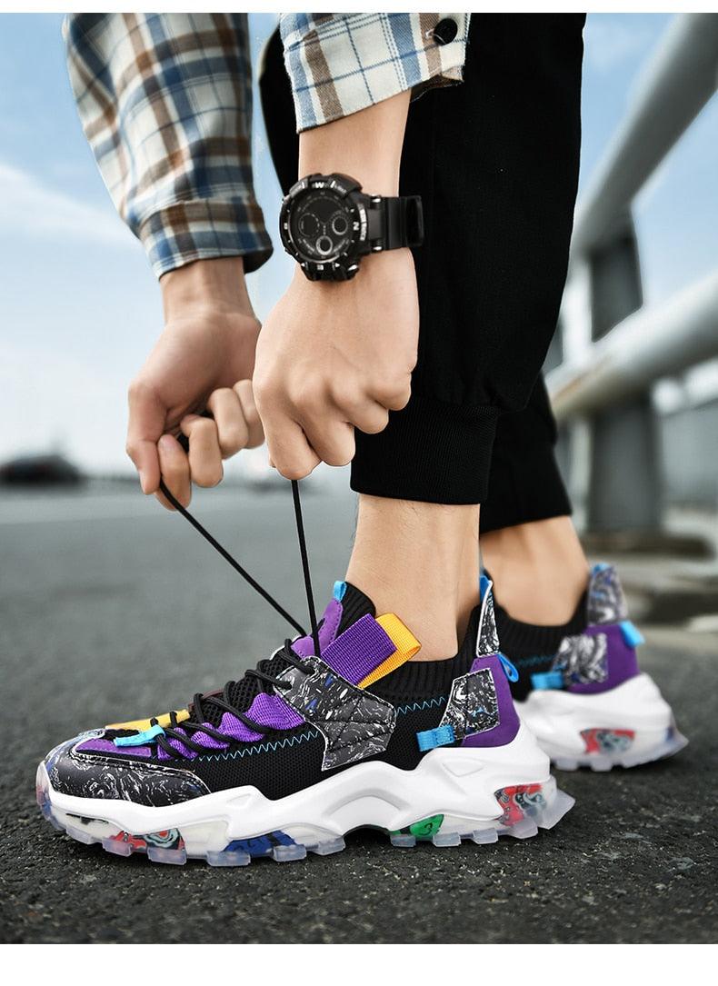 Men's Luxury White Casual Sneakers - Breathable Modern Trainers
