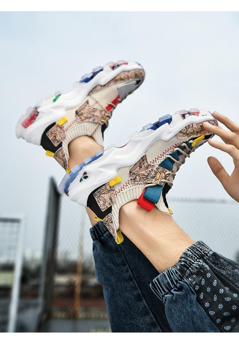 Men's Luxury White Casual Sneakers - Breathable Modern Trainers