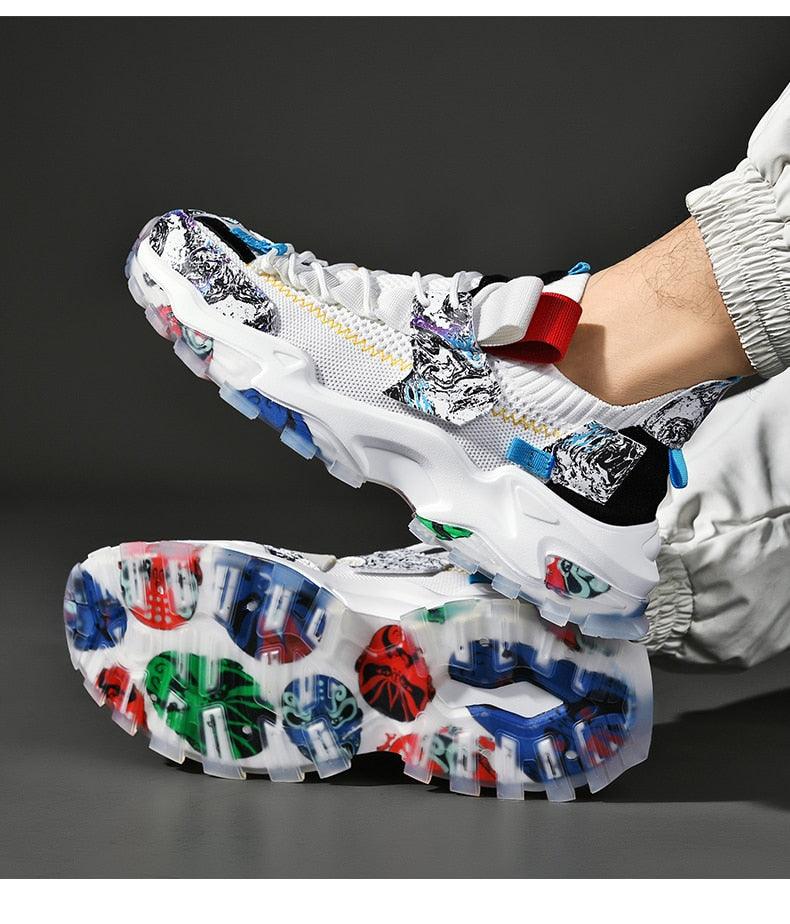 Men's Luxury White Casual Sneakers - Breathable Modern Trainers