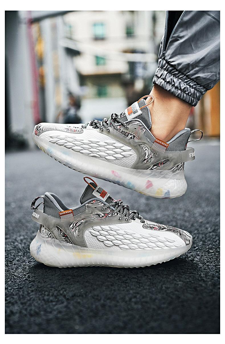 Men's Luxury White Casual Sneakers - Breathable Modern Trainers