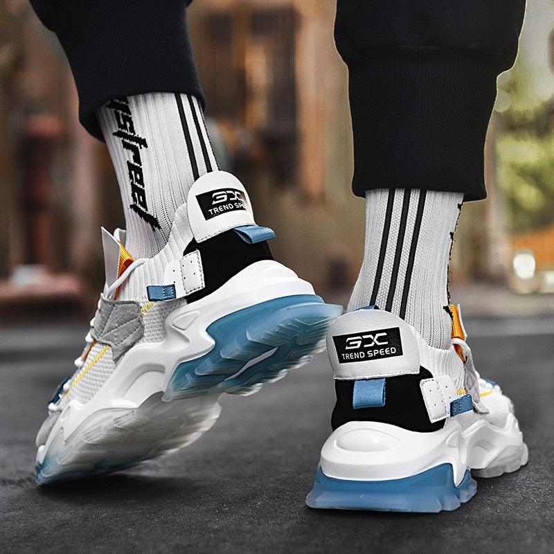 Men's Luxury White Casual Sneakers - Breathable Modern Trainers