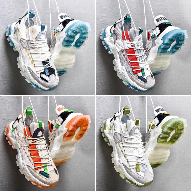 Men's Luxury White Casual Sneakers - Breathable Modern Trainers