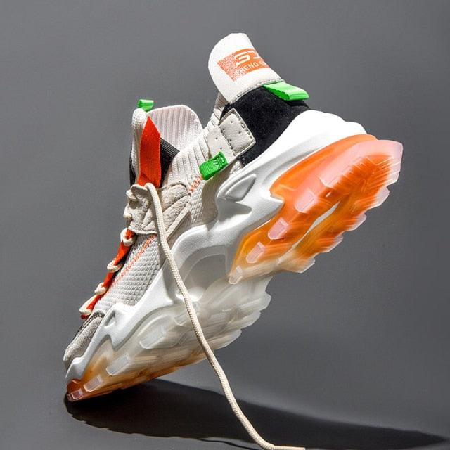 Men's Luxury White Casual Sneakers - Breathable Modern Trainers