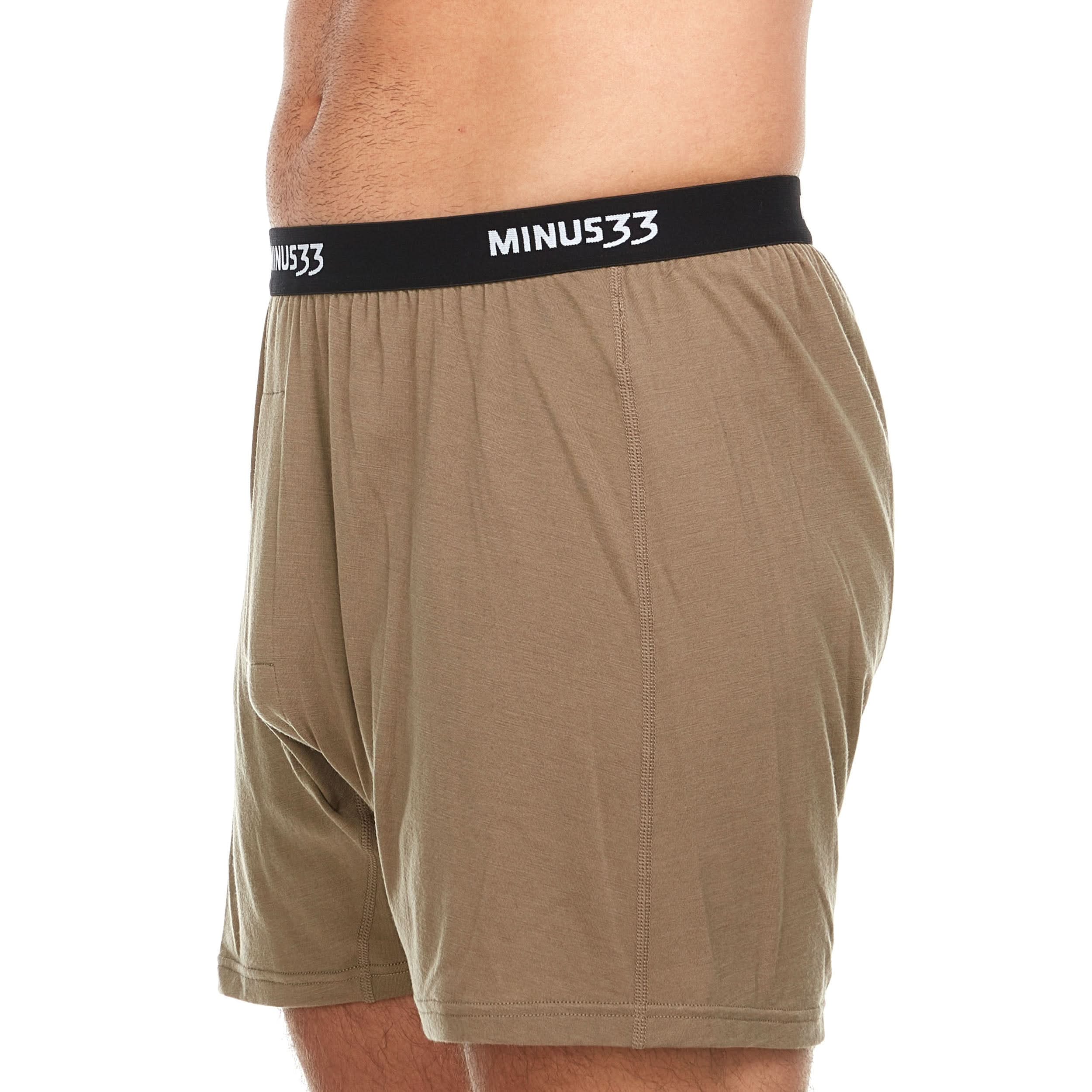 Microweight Men's Merino Wool Boxer Shorts in Olive or Black