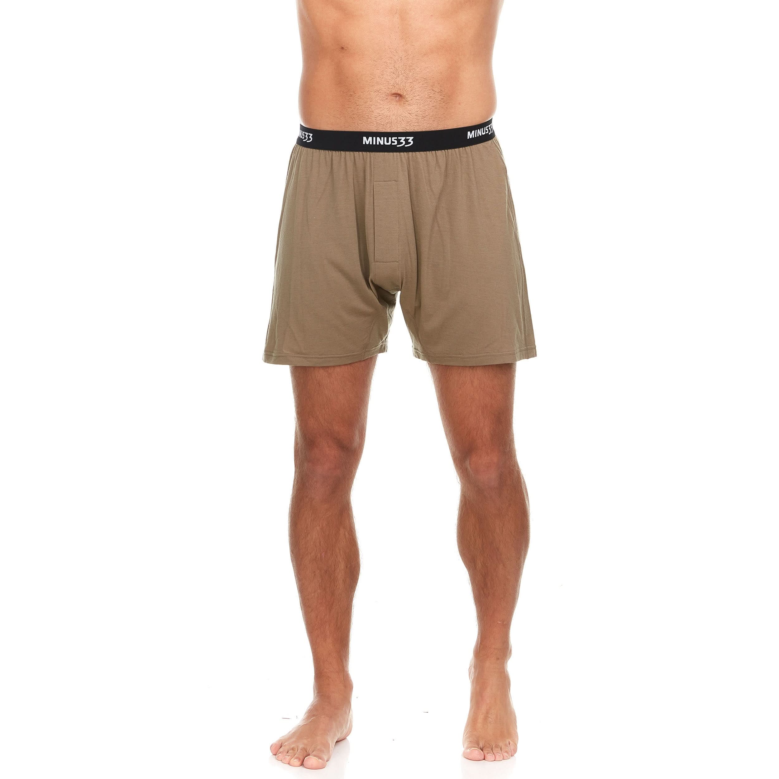Microweight Men's Merino Wool Boxer Shorts in Olive or Black