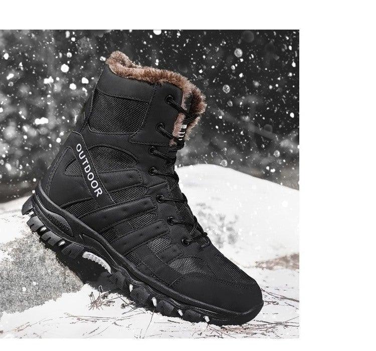 Men's Waterproof Mid-Cut Hiking Boots for Outdoor Mountaineering