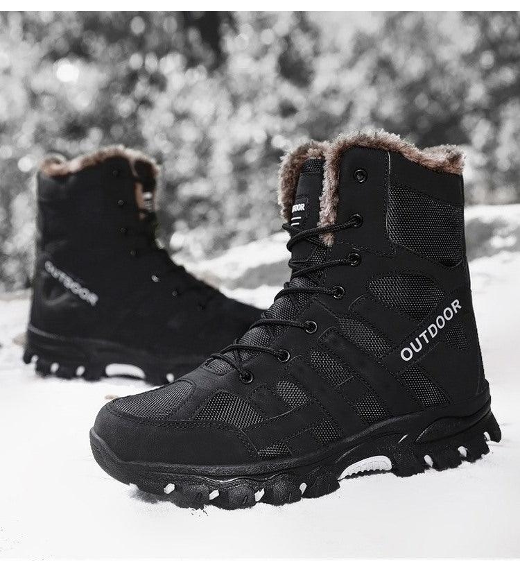 Men's Waterproof Mid-Cut Hiking Boots for Outdoor Mountaineering