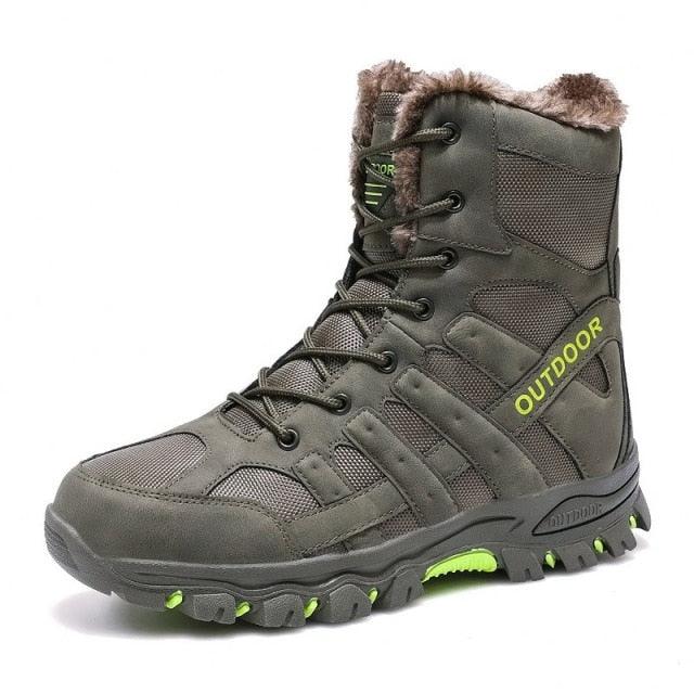Men's Waterproof Mid-Cut Hiking Boots for Outdoor Mountaineering