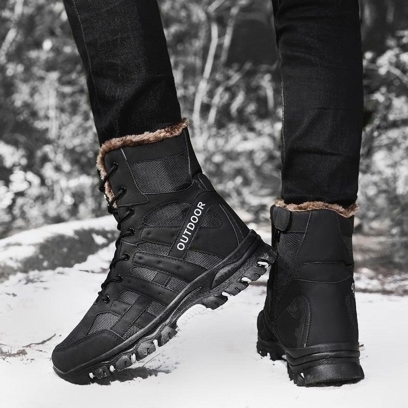 Men's Waterproof Mid-Cut Hiking Boots for Outdoor Mountaineering