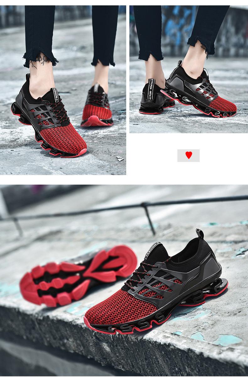 Men's Black Breathable Knit Running Trainers Lightweight Sneakers