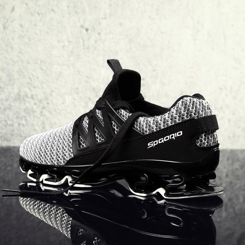 Men's Black Breathable Knit Running Trainers Lightweight Sneakers