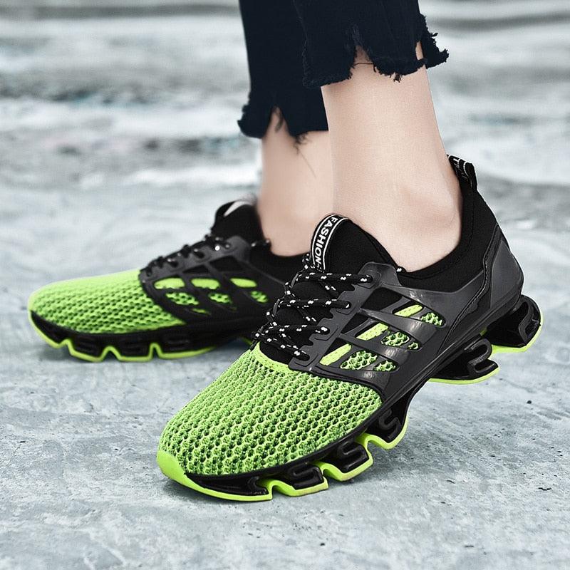 Men's Black Breathable Knit Running Trainers Lightweight Sneakers