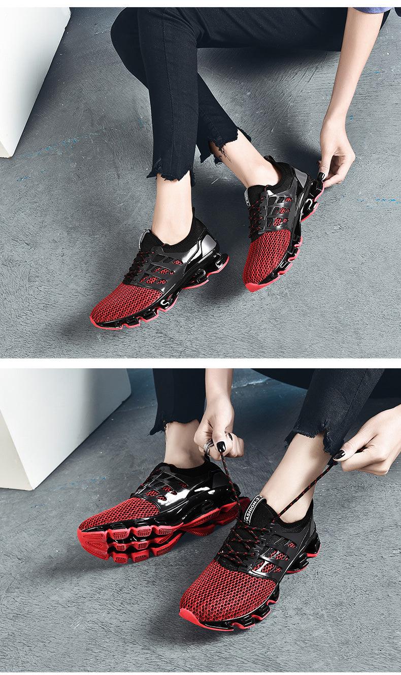 Men's Black Breathable Knit Running Trainers Lightweight Sneakers