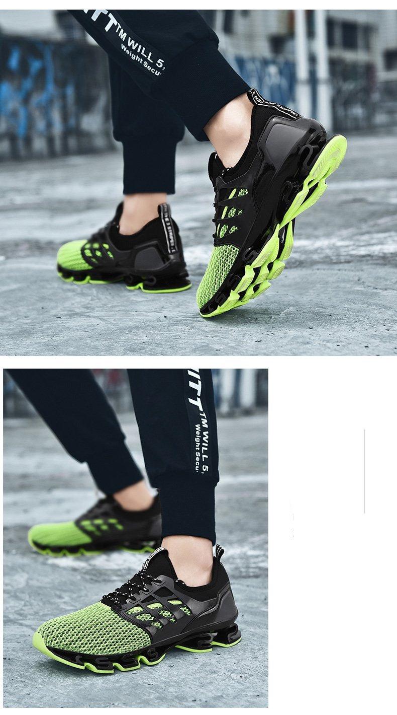 Men's Black Breathable Knit Running Trainers Lightweight Sneakers
