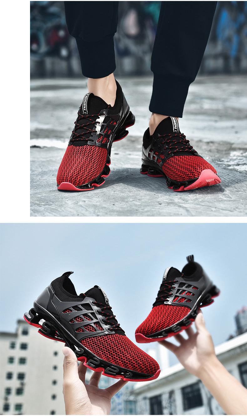 Men's Black Breathable Knit Running Trainers Lightweight Sneakers