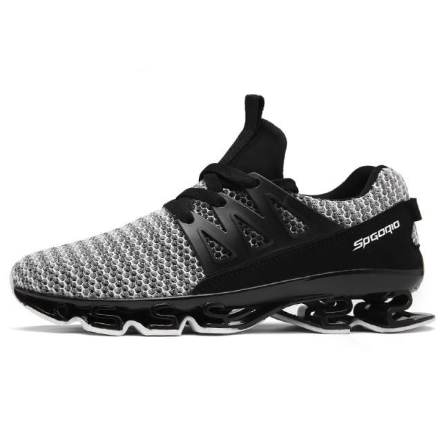Men's Black Breathable Knit Running Trainers Lightweight Sneakers