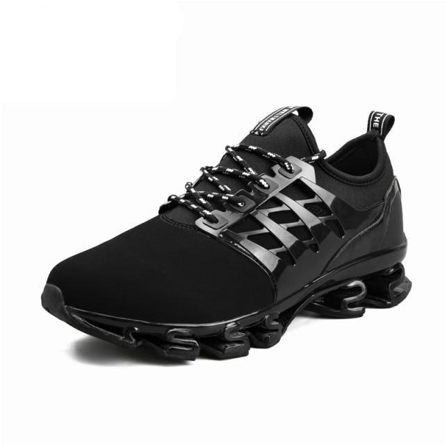 Men's Black Breathable Knit Running Trainers Lightweight Sneakers