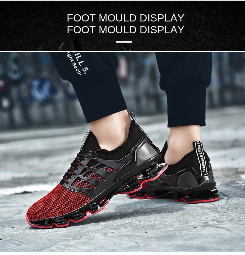 Men's Black Breathable Knit Running Trainers Lightweight Sneakers