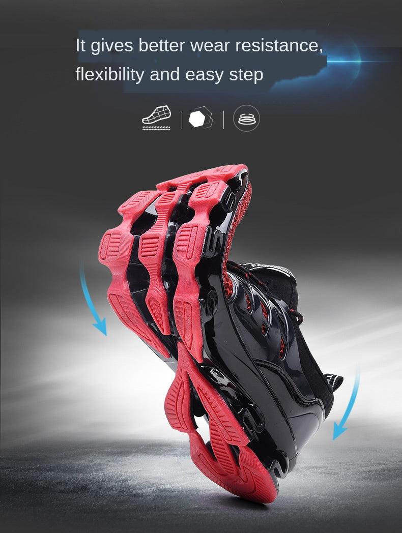 Men's Black Breathable Knit Running Trainers Lightweight Sneakers