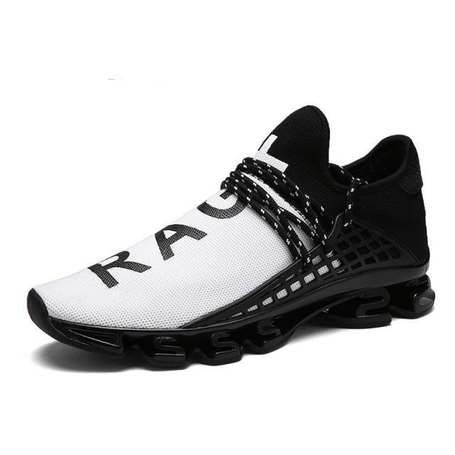 Men's Black Breathable Knit Running Trainers Lightweight Sneakers