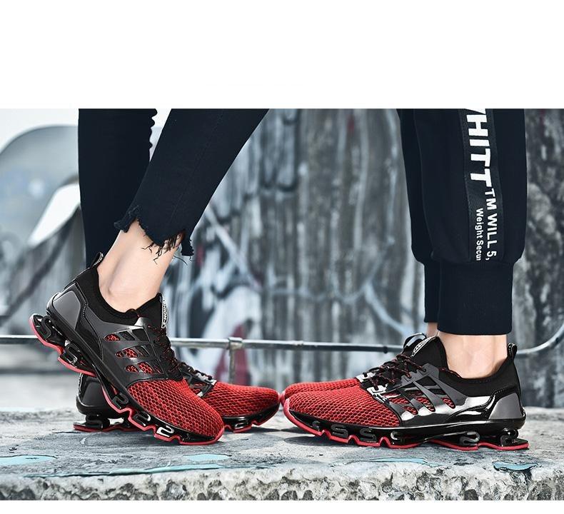 Men's Black Breathable Knit Running Trainers Lightweight Sneakers