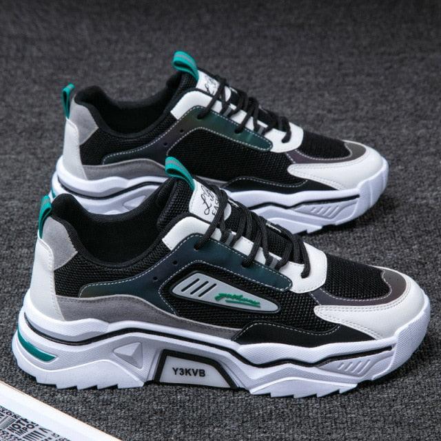 Unisex Streetwear Athletic Sneakers with Iridescent Panels