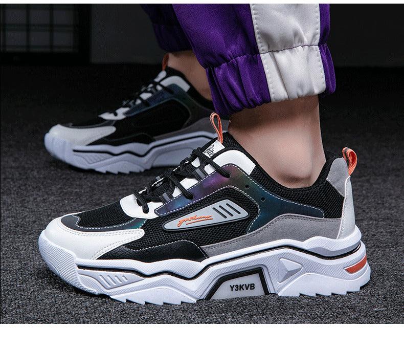 Unisex Streetwear Athletic Sneakers with Iridescent Panels