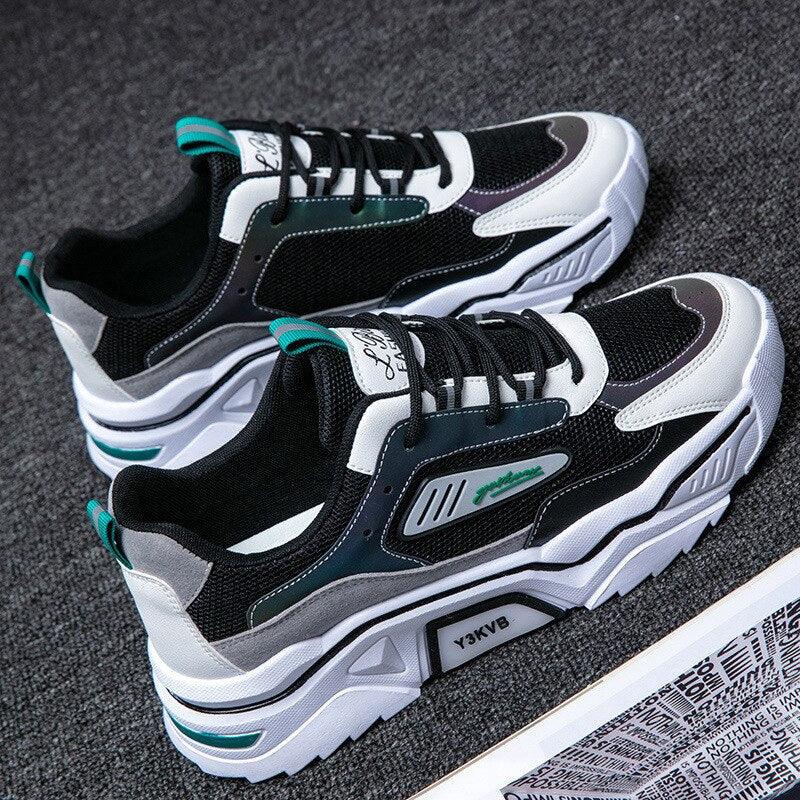 Unisex Streetwear Athletic Sneakers with Iridescent Panels
