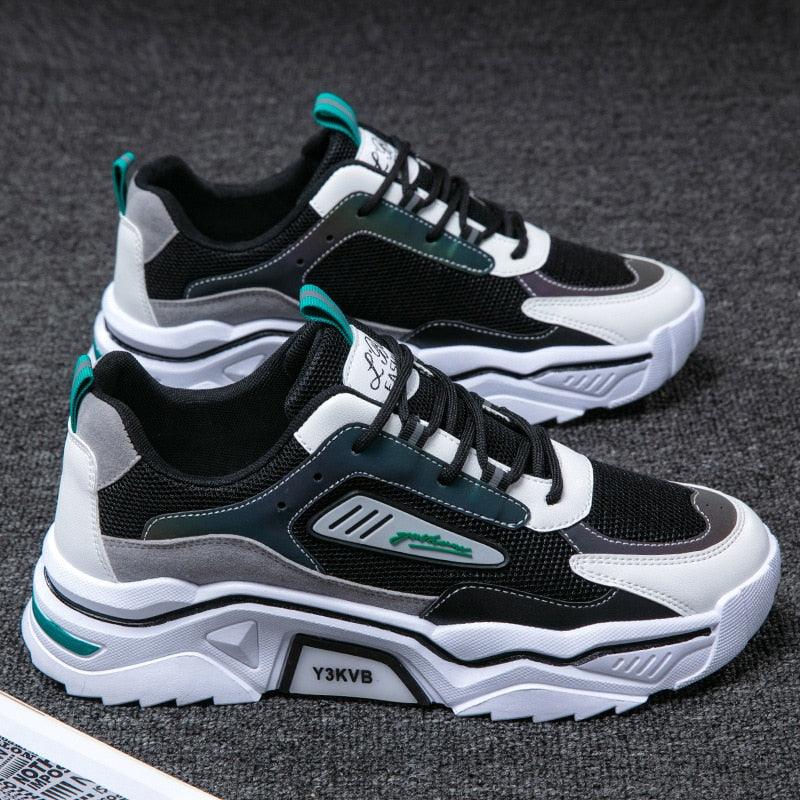 Unisex Streetwear Athletic Sneakers with Iridescent Panels