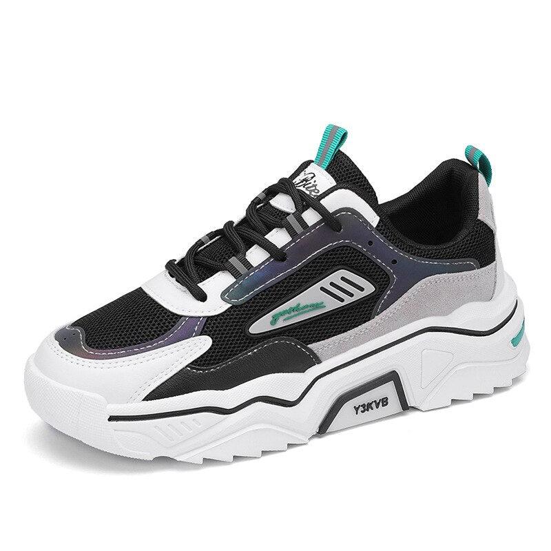 Unisex Streetwear Athletic Sneakers with Iridescent Panels