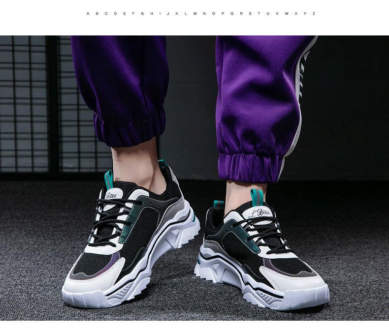 Unisex Streetwear Athletic Sneakers with Iridescent Panels