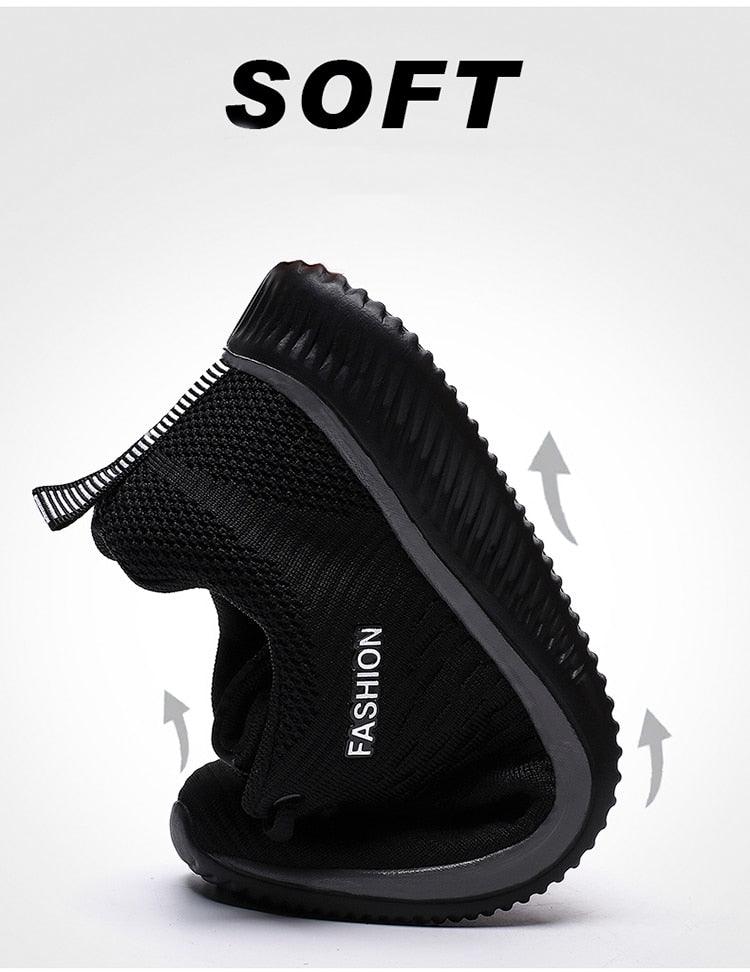 Men's Black Breathable Mesh Running Sneakers Casual Tennis Shoes