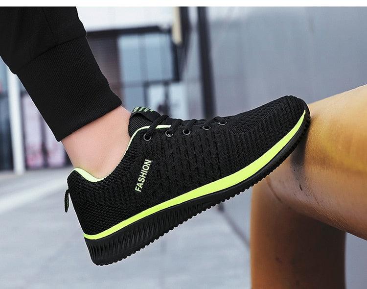 Men's Black Breathable Mesh Running Sneakers Casual Tennis Shoes