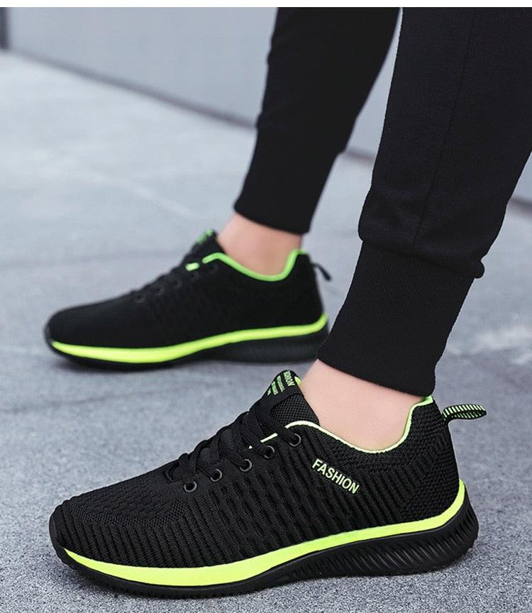 Men's Black Breathable Mesh Running Sneakers Casual Tennis Shoes