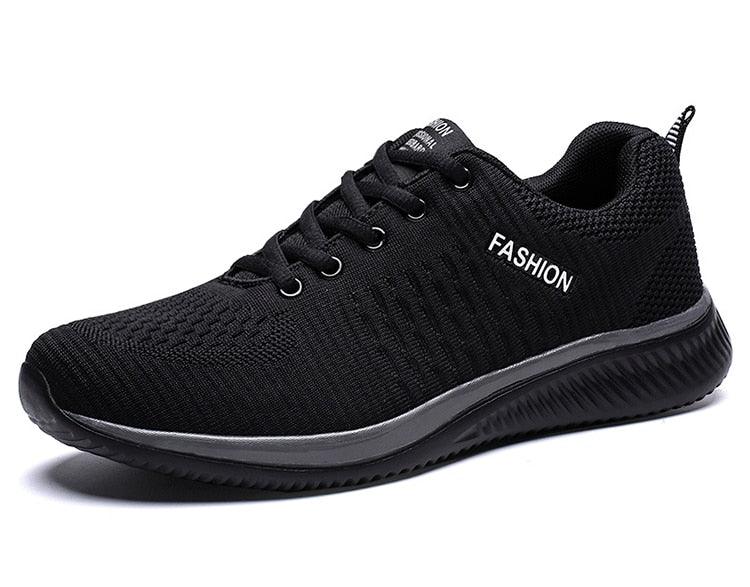 Men's Black Breathable Mesh Running Sneakers Casual Tennis Shoes