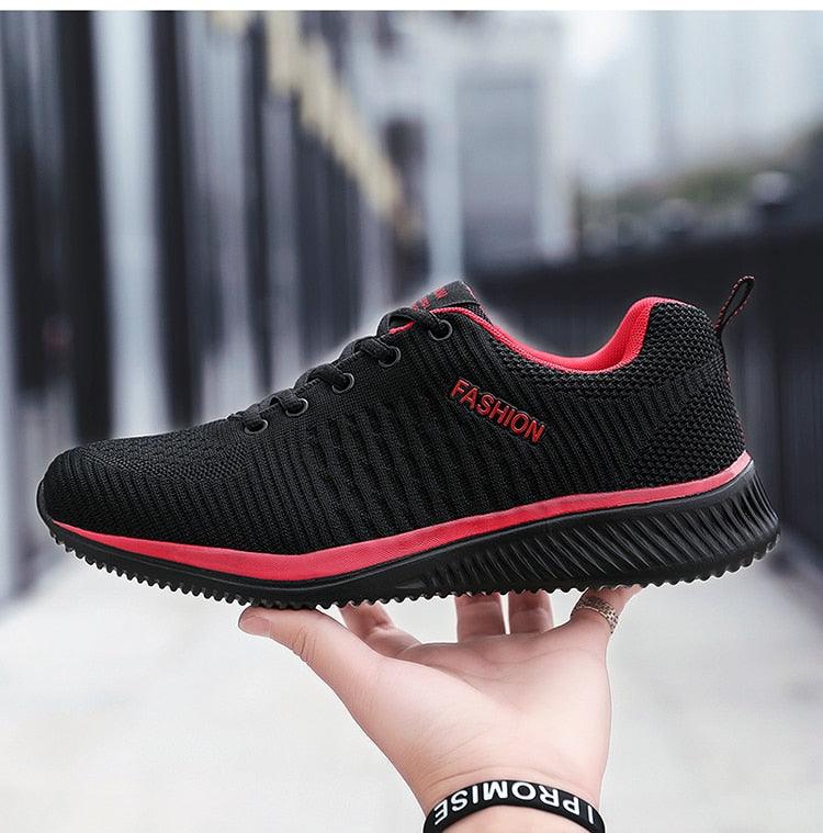 Men's Black Breathable Mesh Running Sneakers Casual Tennis Shoes