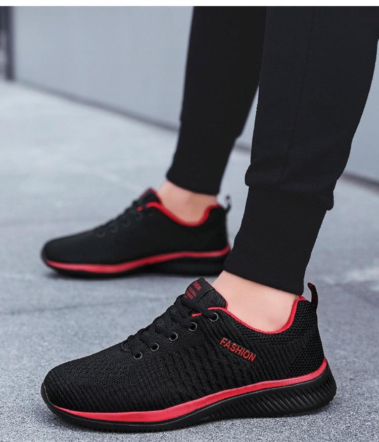 Men's Black Breathable Mesh Running Sneakers Casual Tennis Shoes