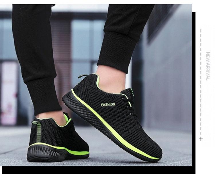 Men's Black Breathable Mesh Running Sneakers Casual Tennis Shoes