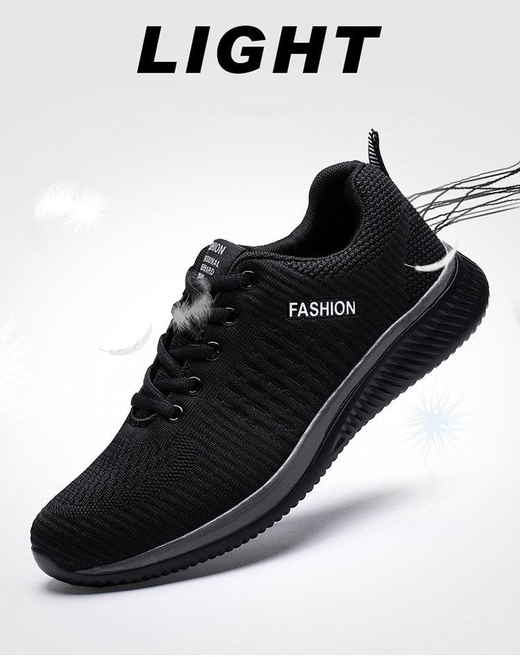 Men's Black Breathable Mesh Running Sneakers Casual Tennis Shoes