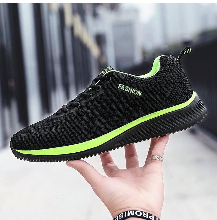 Men's Black Breathable Mesh Running Sneakers Casual Tennis Shoes