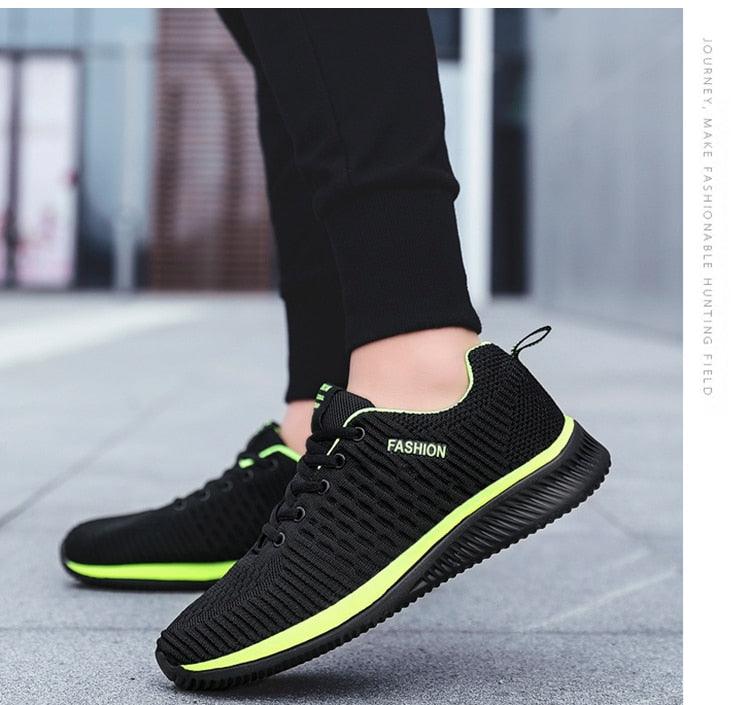 Men's Black Breathable Mesh Running Sneakers Casual Tennis Shoes