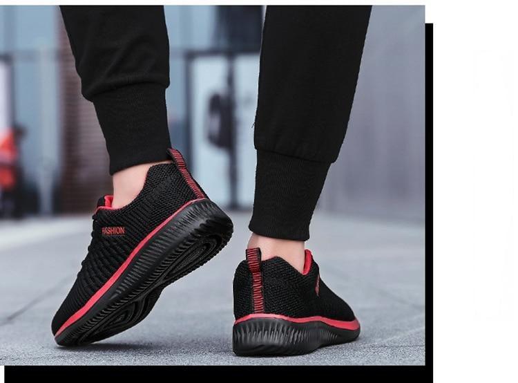 Men's Black Breathable Mesh Running Sneakers Casual Tennis Shoes