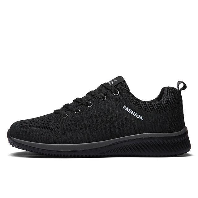 Men's Black Breathable Mesh Running Sneakers Casual Tennis Shoes