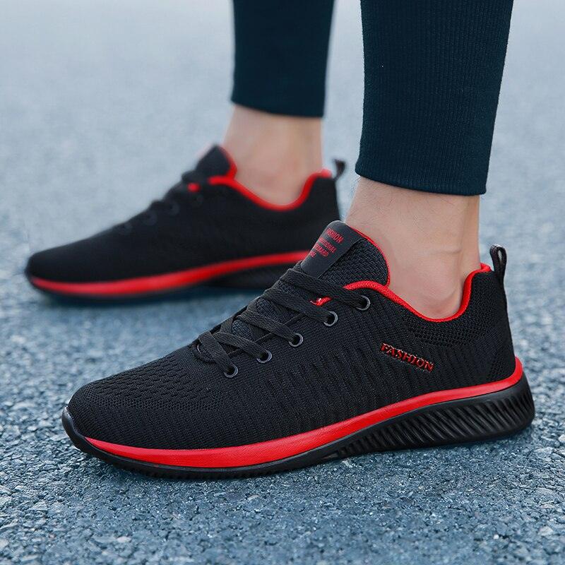 Men's Black Breathable Mesh Running Sneakers Casual Tennis Shoes